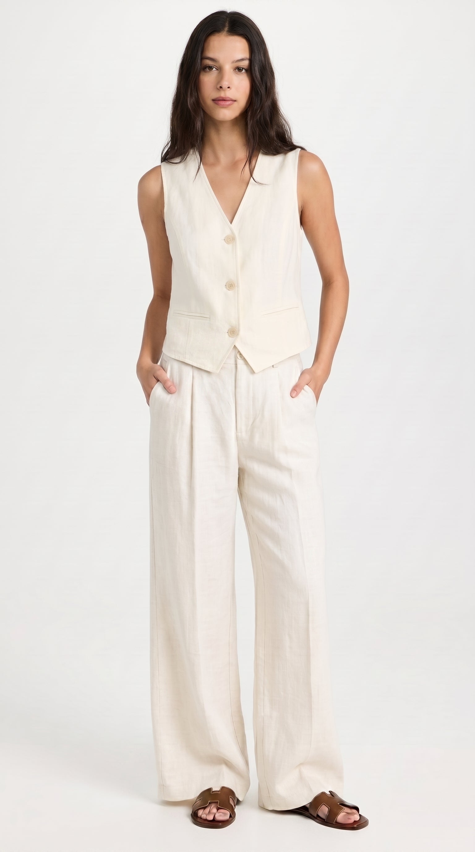 V Linen Vest