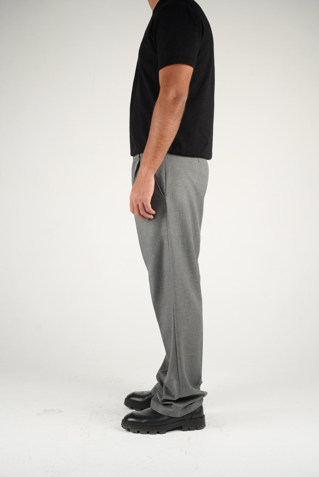 Grey Pleated Pants