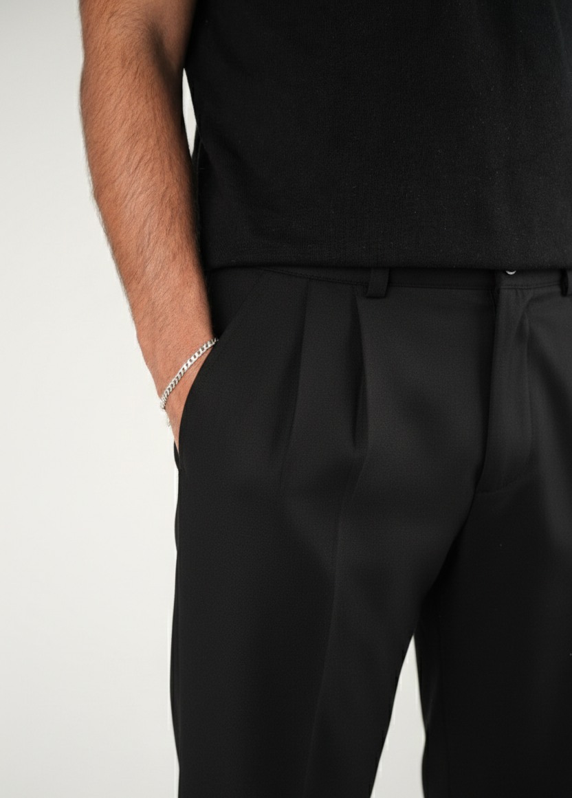 Black Pleated Pants