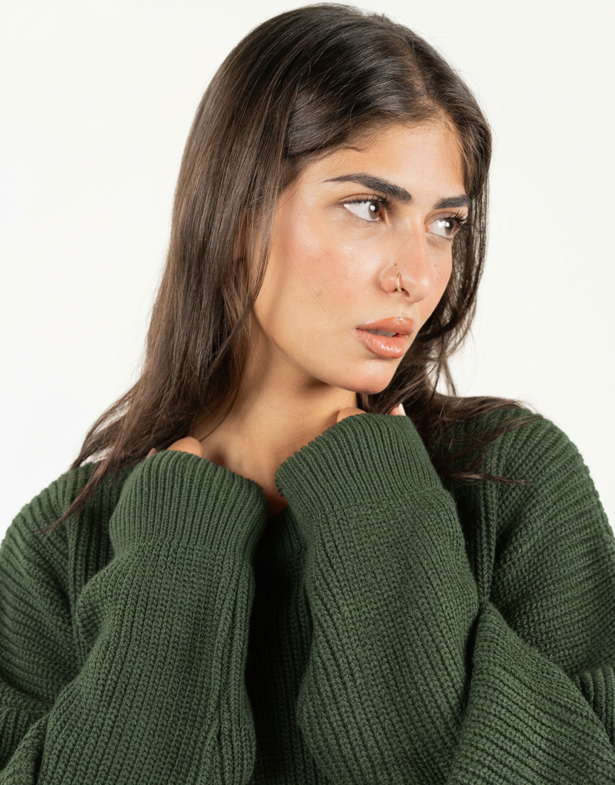 Olive Green Knit Pullover