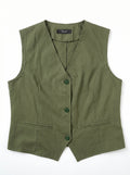 V Linen Vest