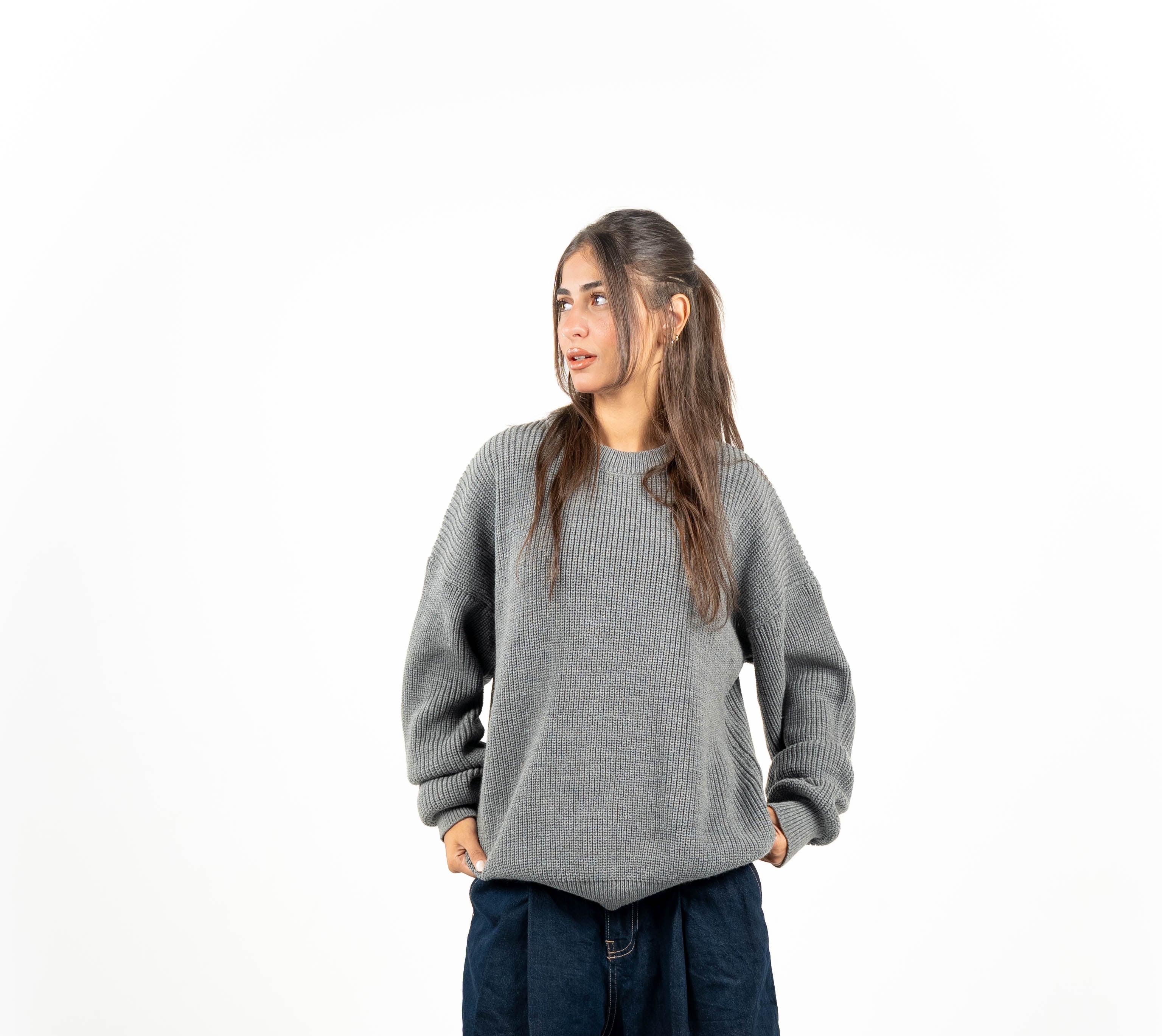 Grey Knit Pullover