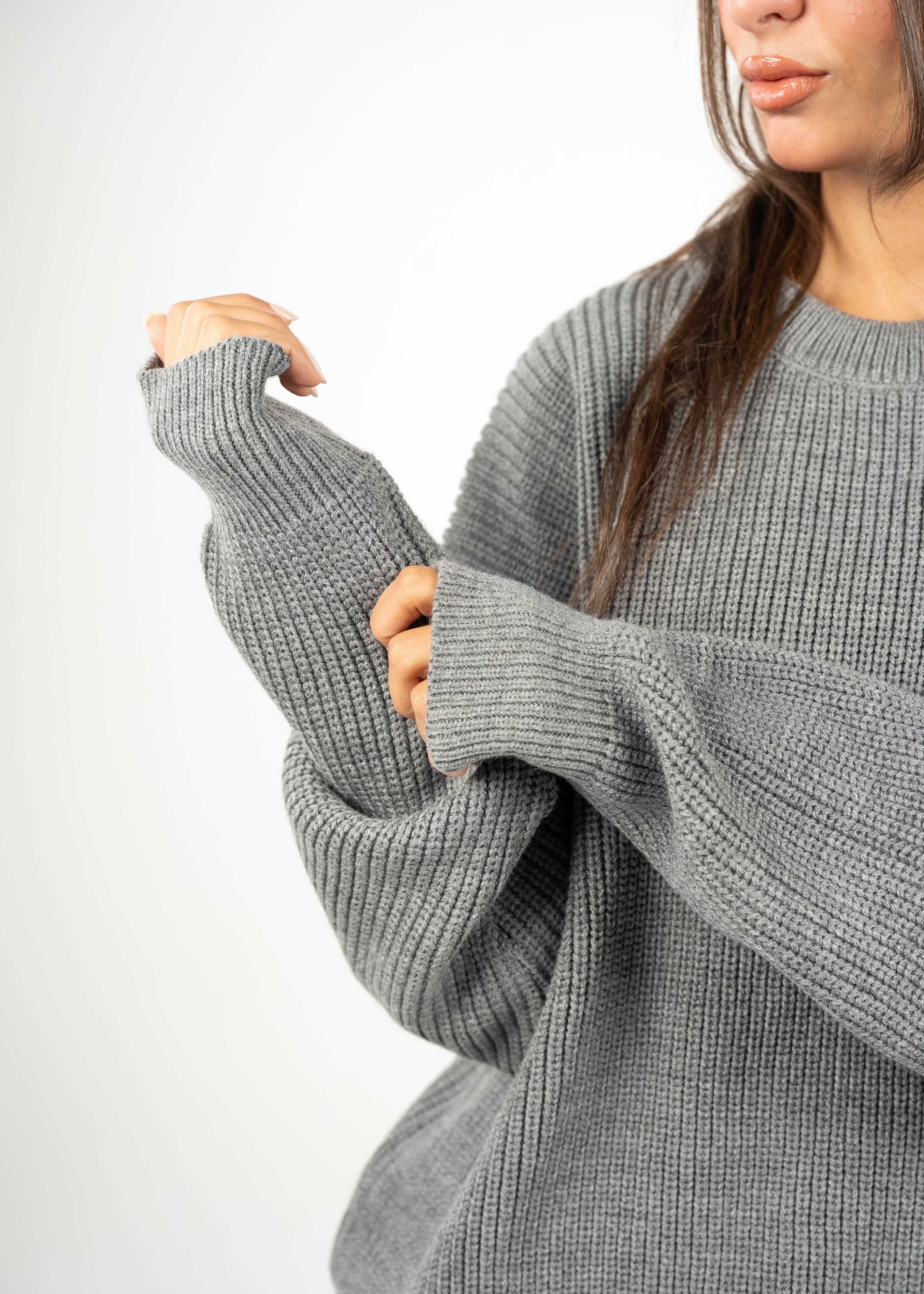 Grey Knit Pullover
