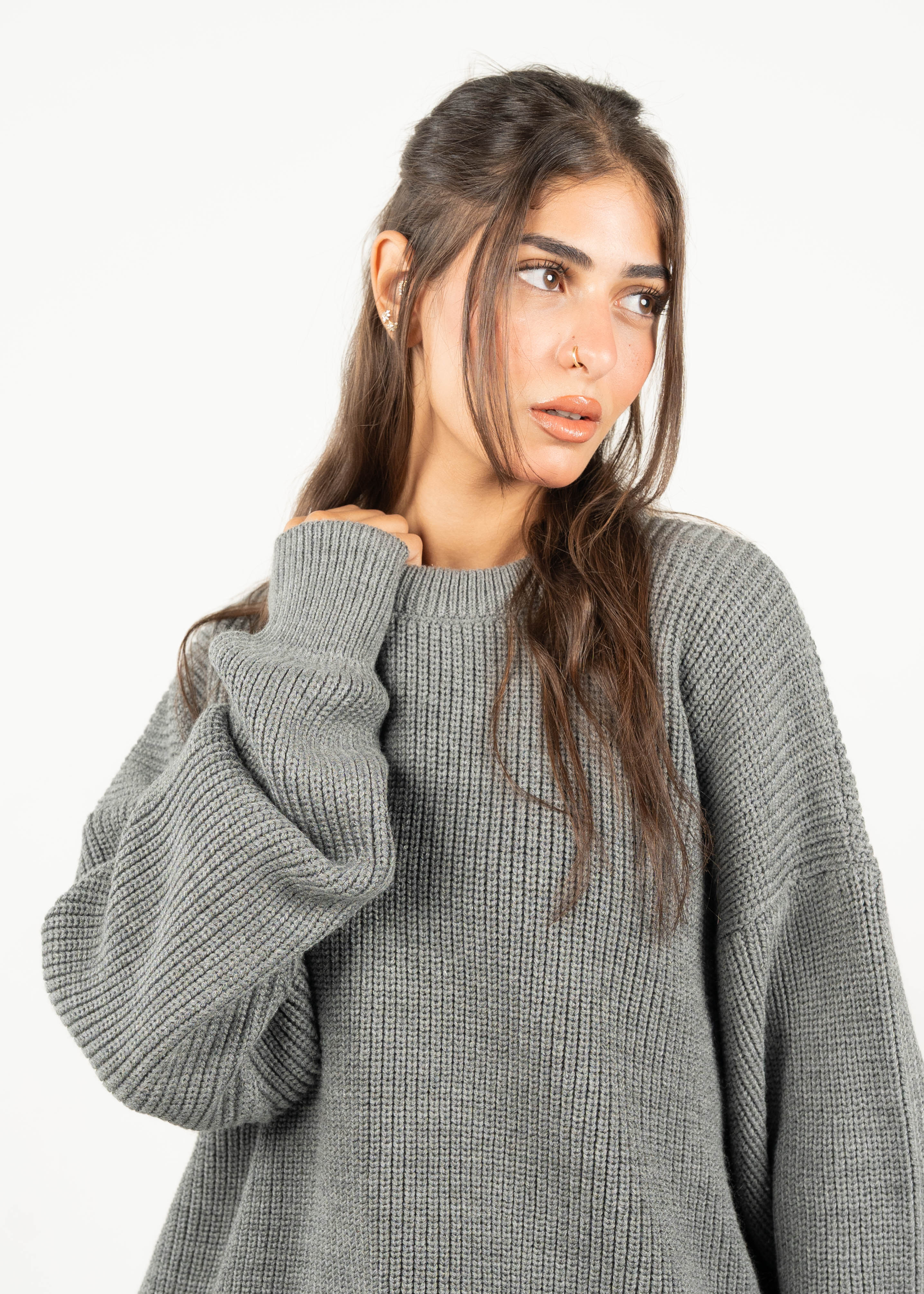 Grey Knit Pullover