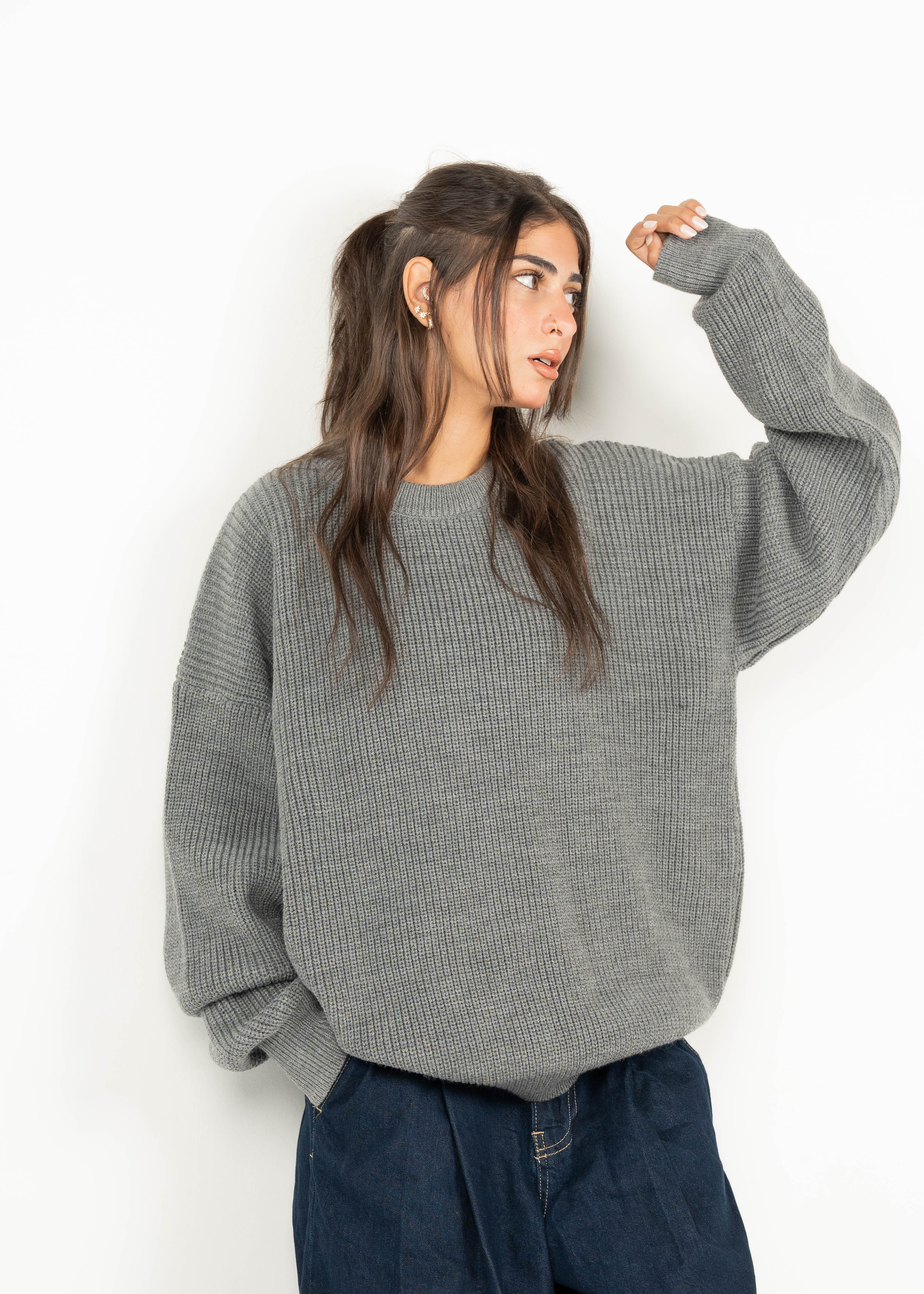 Grey Knit Pullover