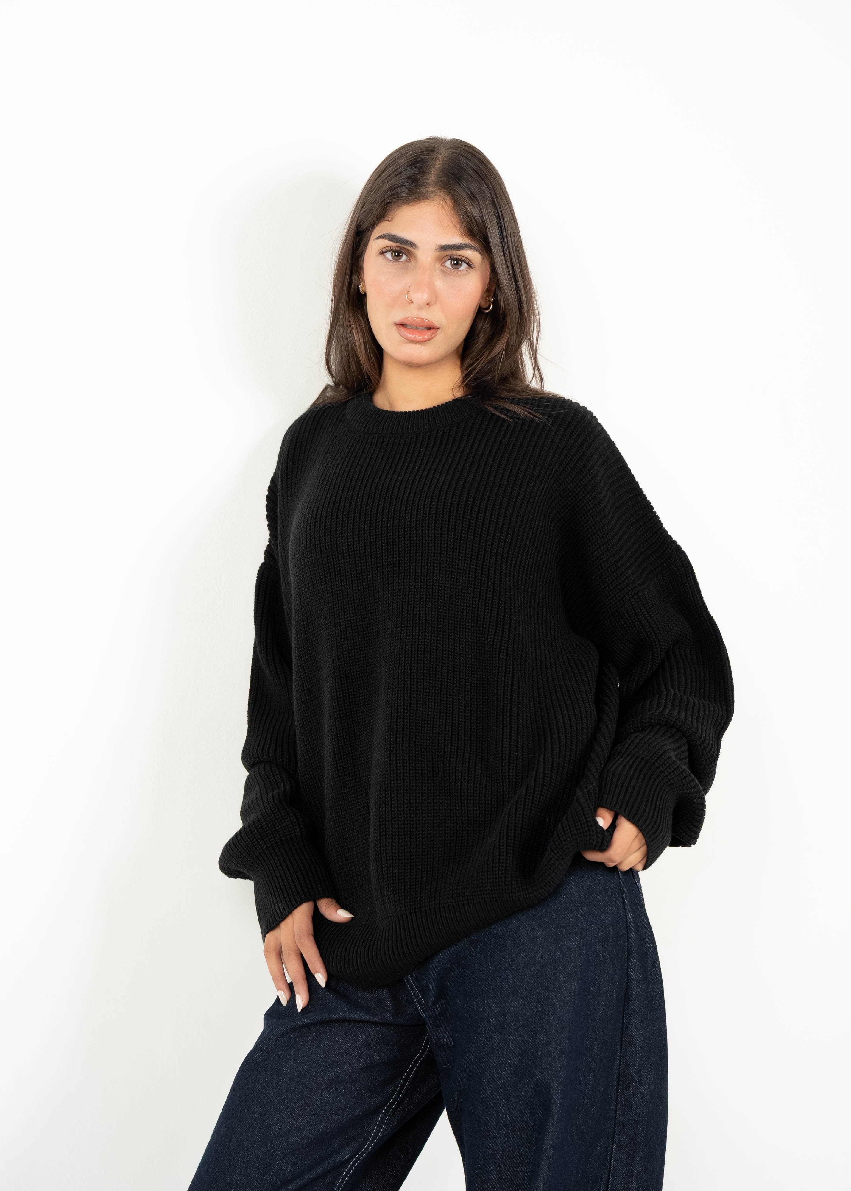 Black Knit Pullover
